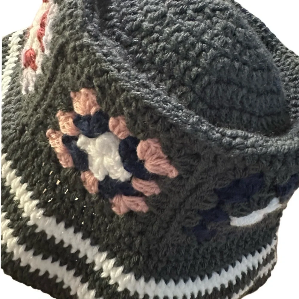 NEW Hand Crochet Boho Unisex Granny Squares Bucket Hat